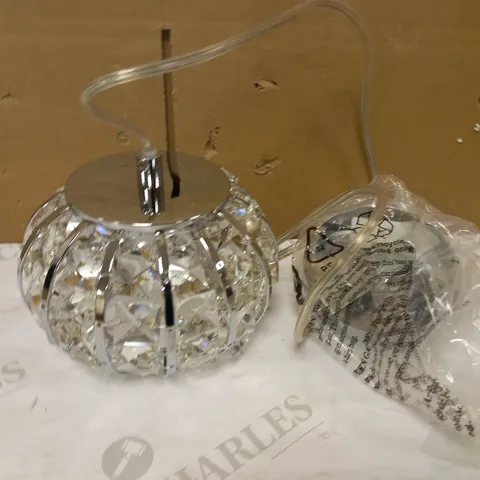 DAR LIGHTING GROUP RAE 1LT PENDANT - POLISHED CHROME & CLEAR FINISH
