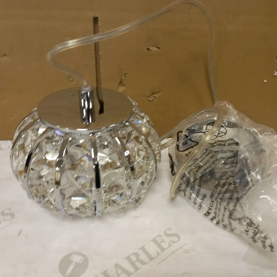 DAR LIGHTING GROUP RAE 1LT PENDANT - POLISHED CHROME & CLEAR FINISH