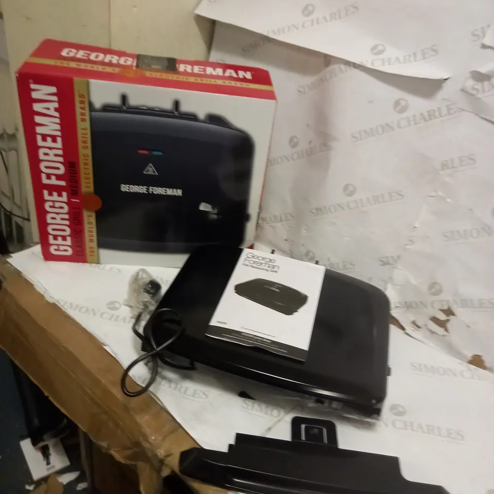 GEORGE FOREMAN MEDIUM REMOVABLE PLATES GRILL, BLACK [24330]