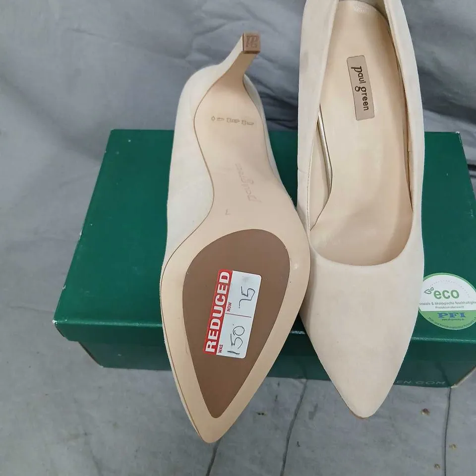 PAUL GREEN BEIGE SUEDE HIGH HEEL PUMPS, UK 7 