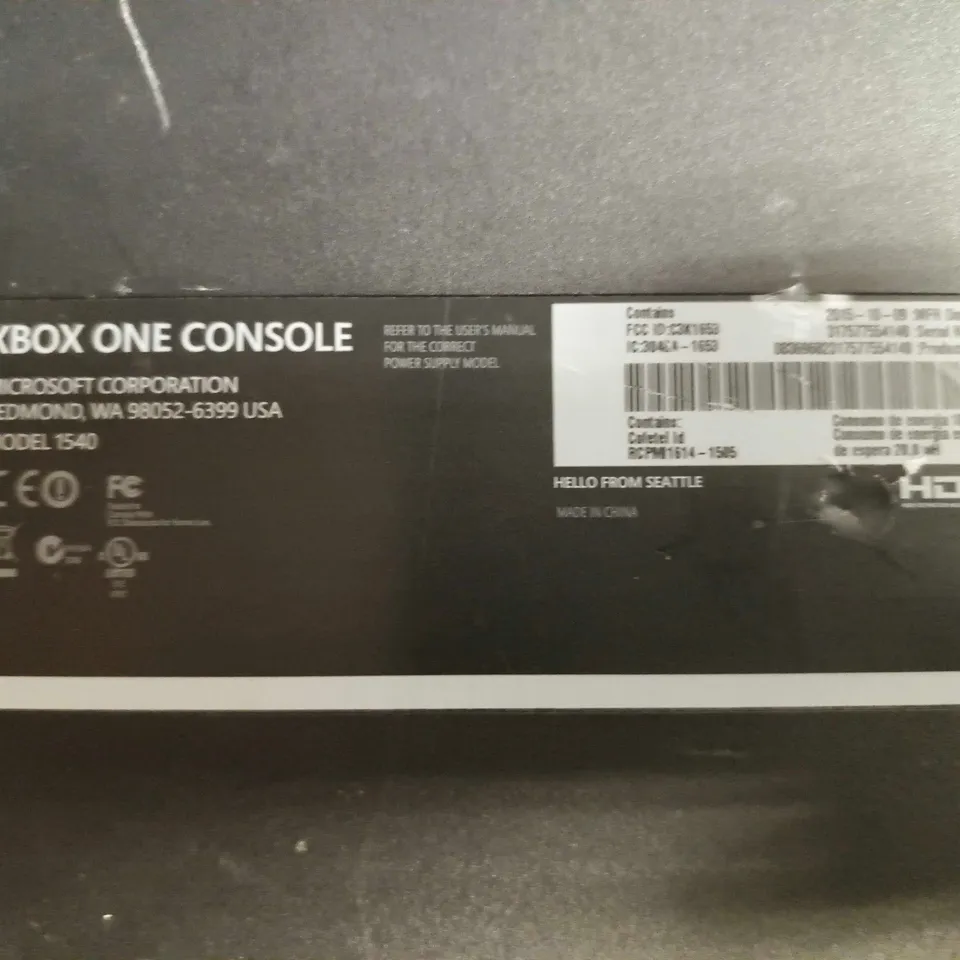 MICROSOFT XBOX ONE GAMES CONSOLE IN BLACK - MODEL 1540 (CONSOLE ONLY)