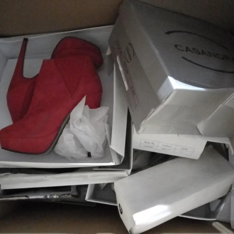 APPROXIMATELY 10 PAIRS OF ASSORTED SHOES IN VARIOUS STYLES AND SIZES 
