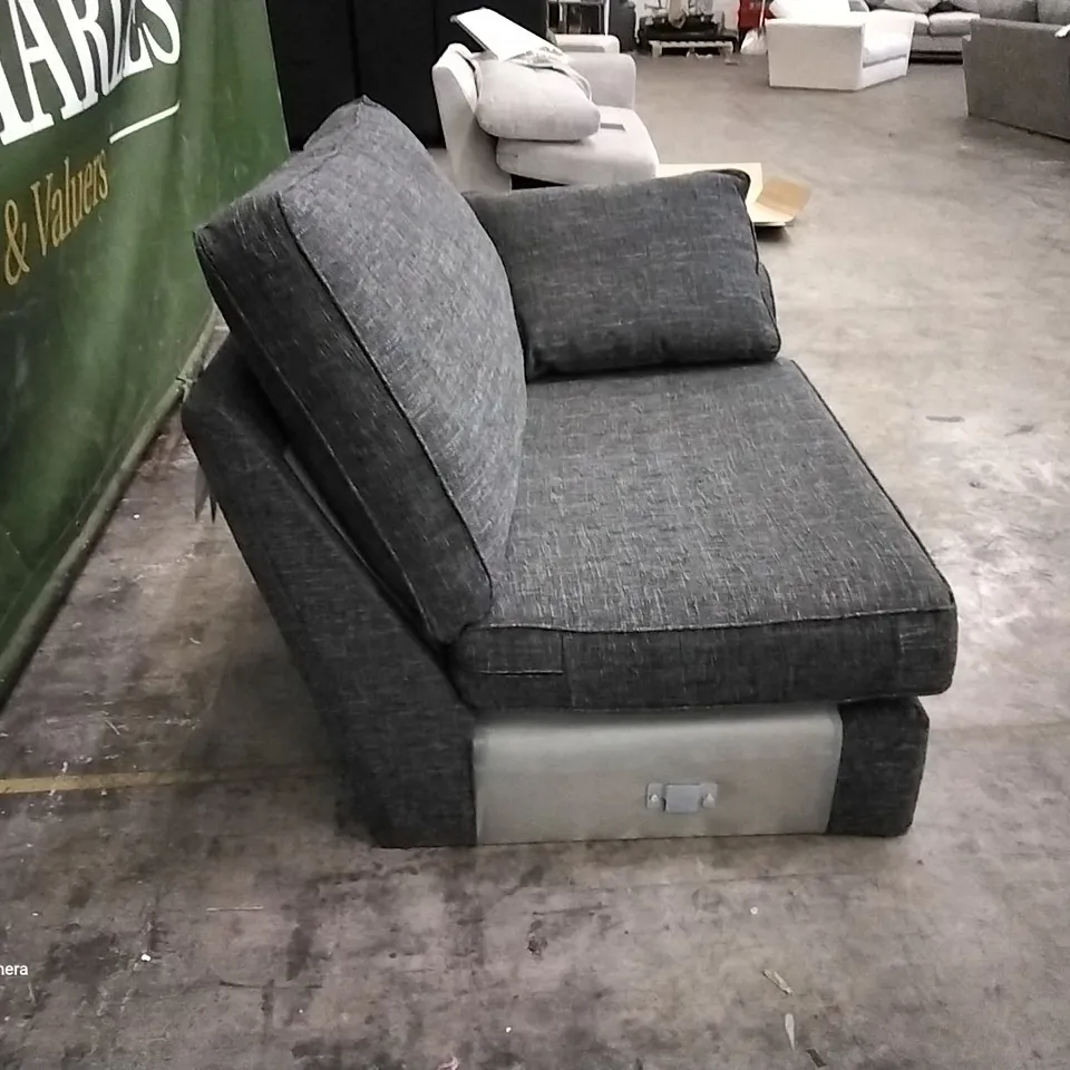 QUALITY DESIGNER STAMFORD 2 SEATER SECTION BOUCLE WEAVE CHARCOAL FABRIC