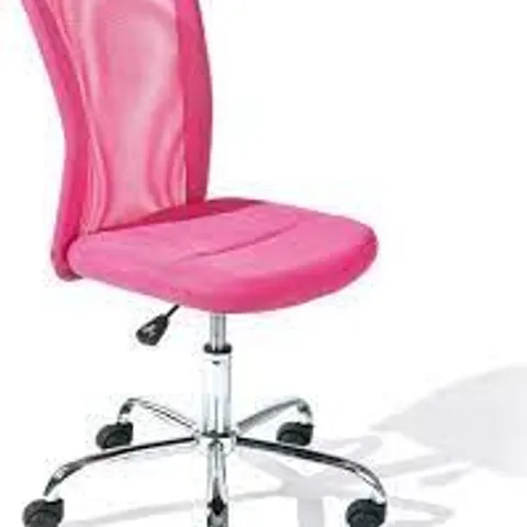 BRAND NEW & BOXED INTERLINK BONNIE OFFICE SWIVEL CHAIR MESH IN PINK, METAL BASE (1 BOX)