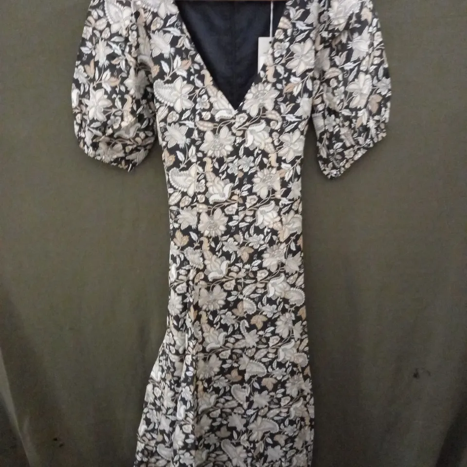 BODEN FULL SKIRT PANELLED MIDI DRESS - UK 8R