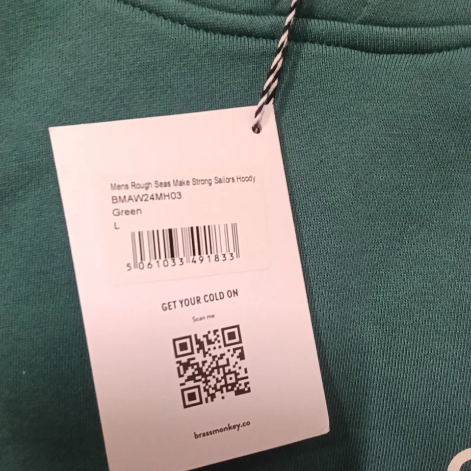 BRAND NEW BRASS MONKEY HOODIES - GREEN SIZE L APPROXIMATELY 6