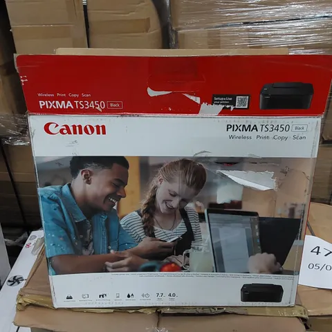BOXED CANON PIXMA TS3450-BLACK WIRELESS PRINTER, COPIER AND SCANNER