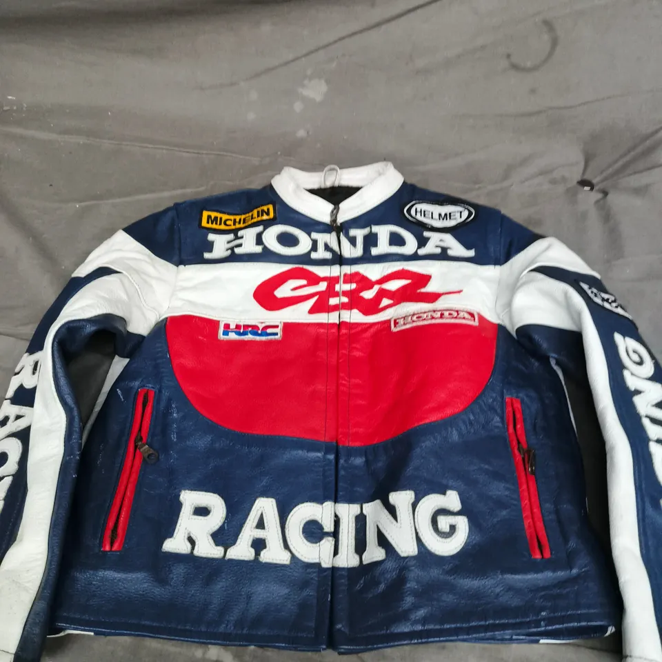 HONDA RACING GENUINE LEATHER MOTORCYCLE JACKET – JUNIOR XL
