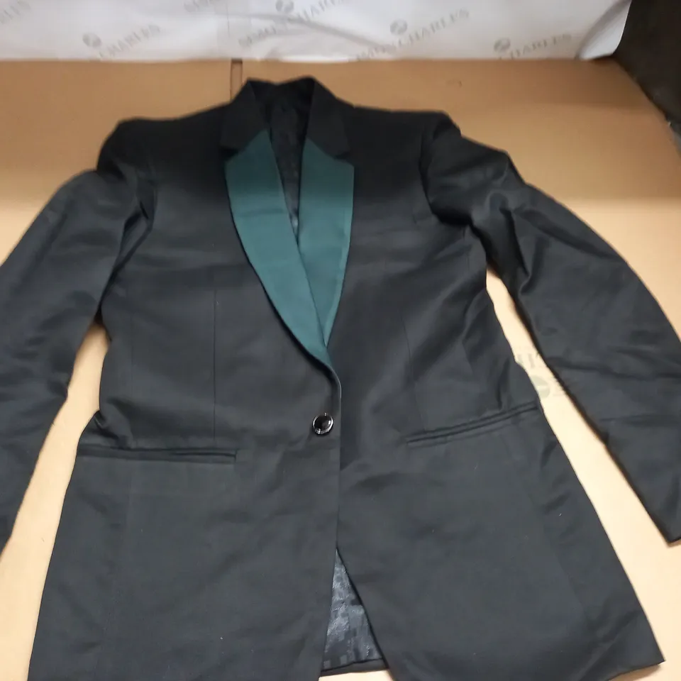 CONTRAST LAPEL SUIT JACKET - SIZE UNSPECIFIED