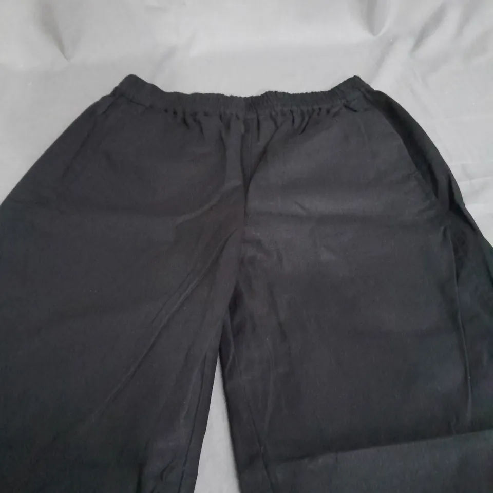 WHISTLES LINDSEY LINEN BLEND TROUSERS IN BLACK - UK 12 