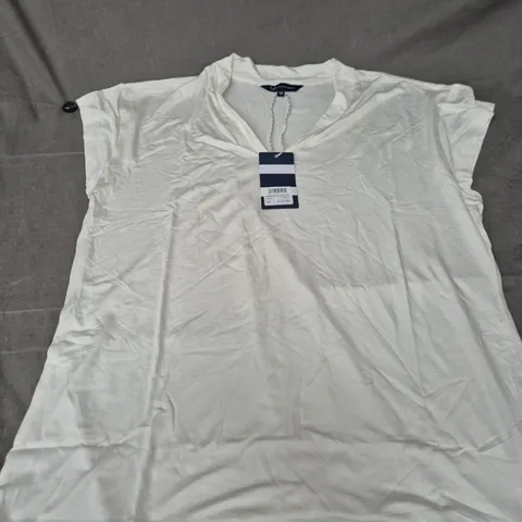 CREW CLOTHING COMPANY GROWN-ON CAP SLEEVE TEE – WHITE, UK 12