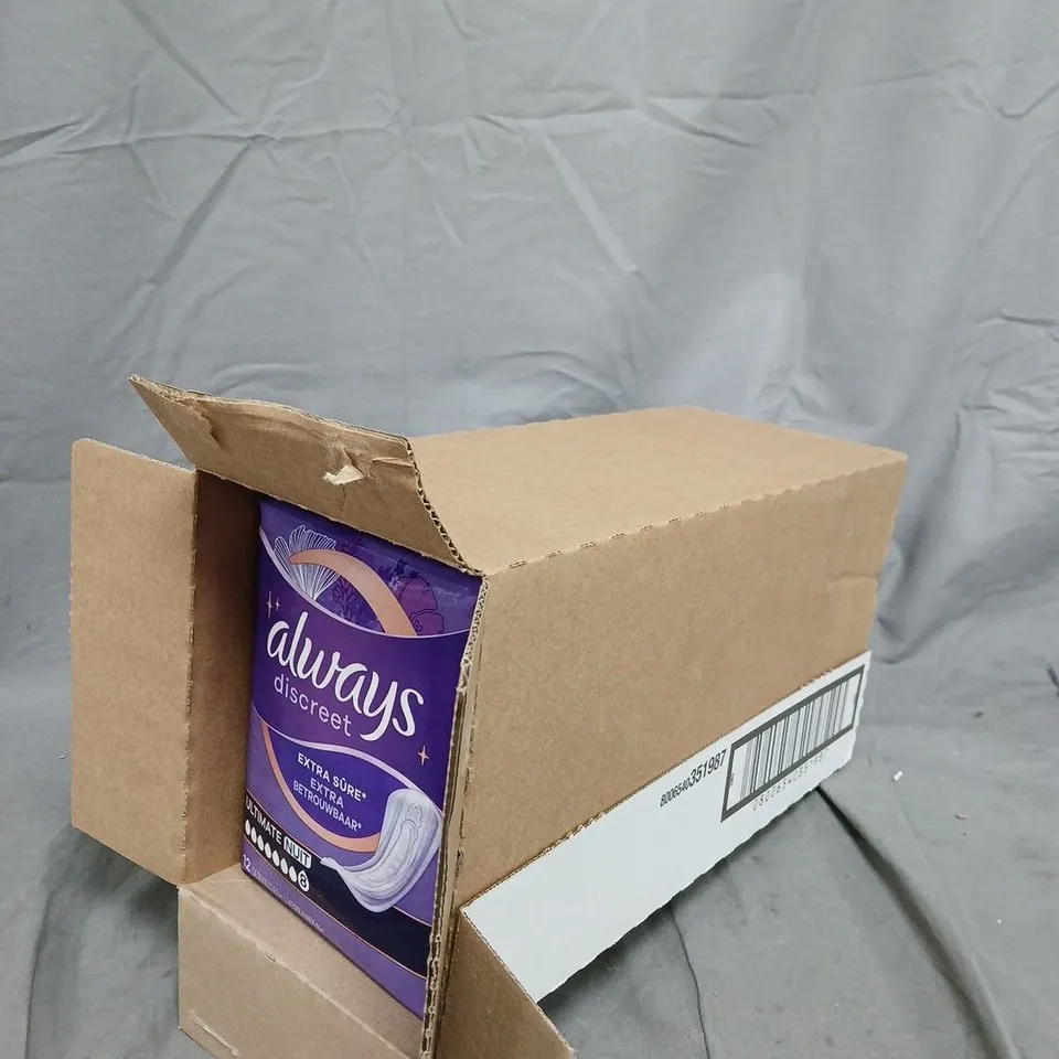 4 X PACKS OF ALWAYS DISCREET EXTRA SECURE PADS - 8