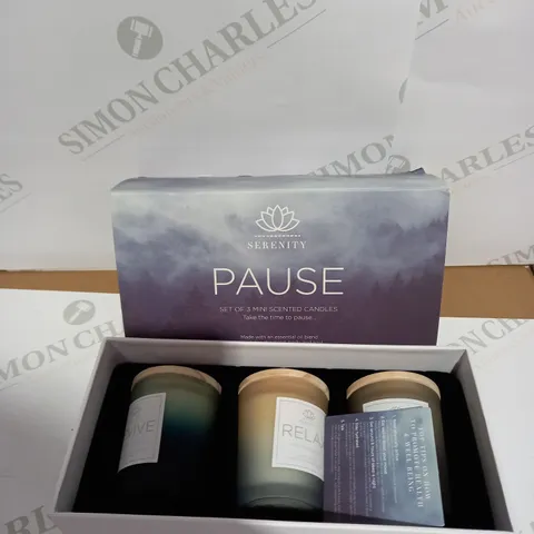 SERENITY PAUSE SET OF 3 SCENTED CANDLES