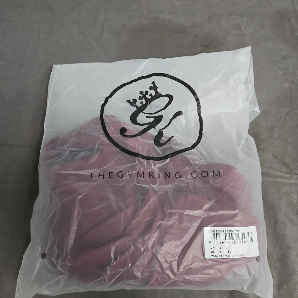 GYM KING GK365 SQUARE NECK TANK TOP – BURGUNDY – UK 14