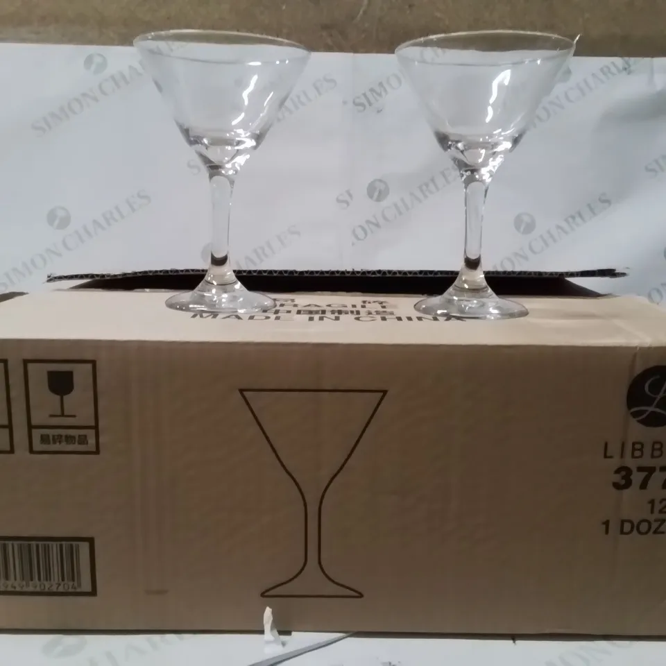 BOXED CRYSTAL MARTINI GLASSES SET OF 12