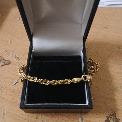 ITALIAN 9ct GOLD DIAMOND CUT POLISHED 19CM BRACELET 2.2G