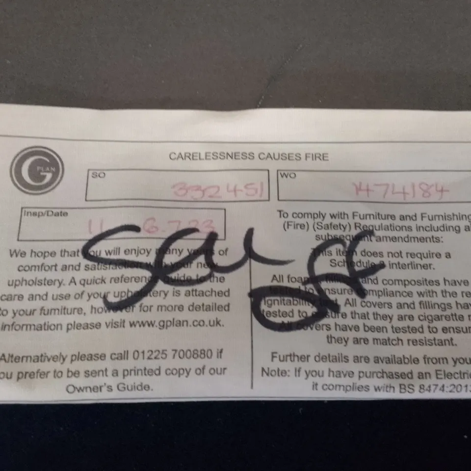 QUALITY DESIGNER G-PLAN VINTAGE 59 RR LARGE SOFA - MATT VELVET INDIGO FABRIC 