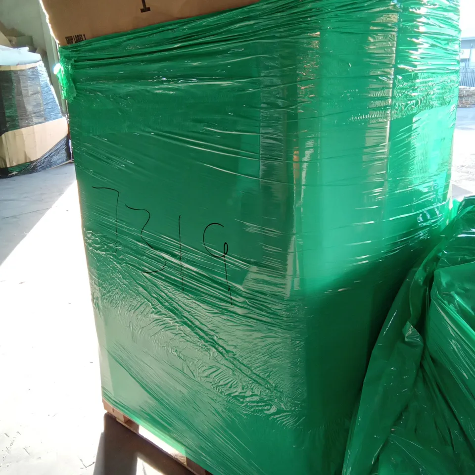 PALLET OF ASSORTED ITEMS INCLUDING TROTRONIC STAND FAN, INSTANT POT DUO CRISP + AIR FRYER, WINNES SOUND BAR, DOGLEMI DOG SAFETY VEST, SPARKSOR LIGHTING 