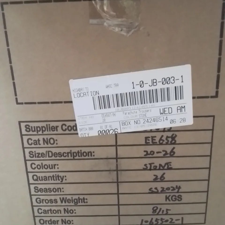 BOXED BRAND NEW APPROXIMATELY 26 JD WILLIAMS PARACHUTE TROUSERS STONE SIZE 20