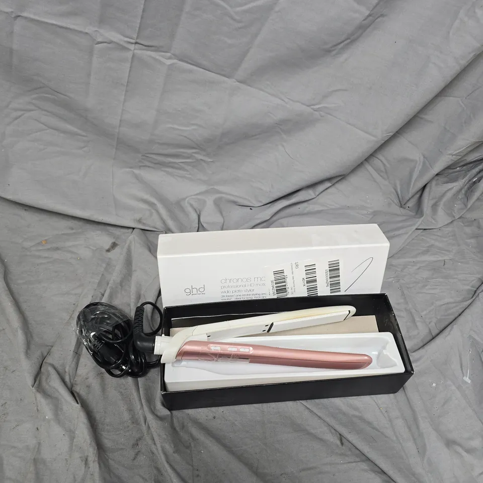 GHD CHRONOS MAX WIDE PLATE HAIR STYLER – PINK, BOXED MISSING PARTS 