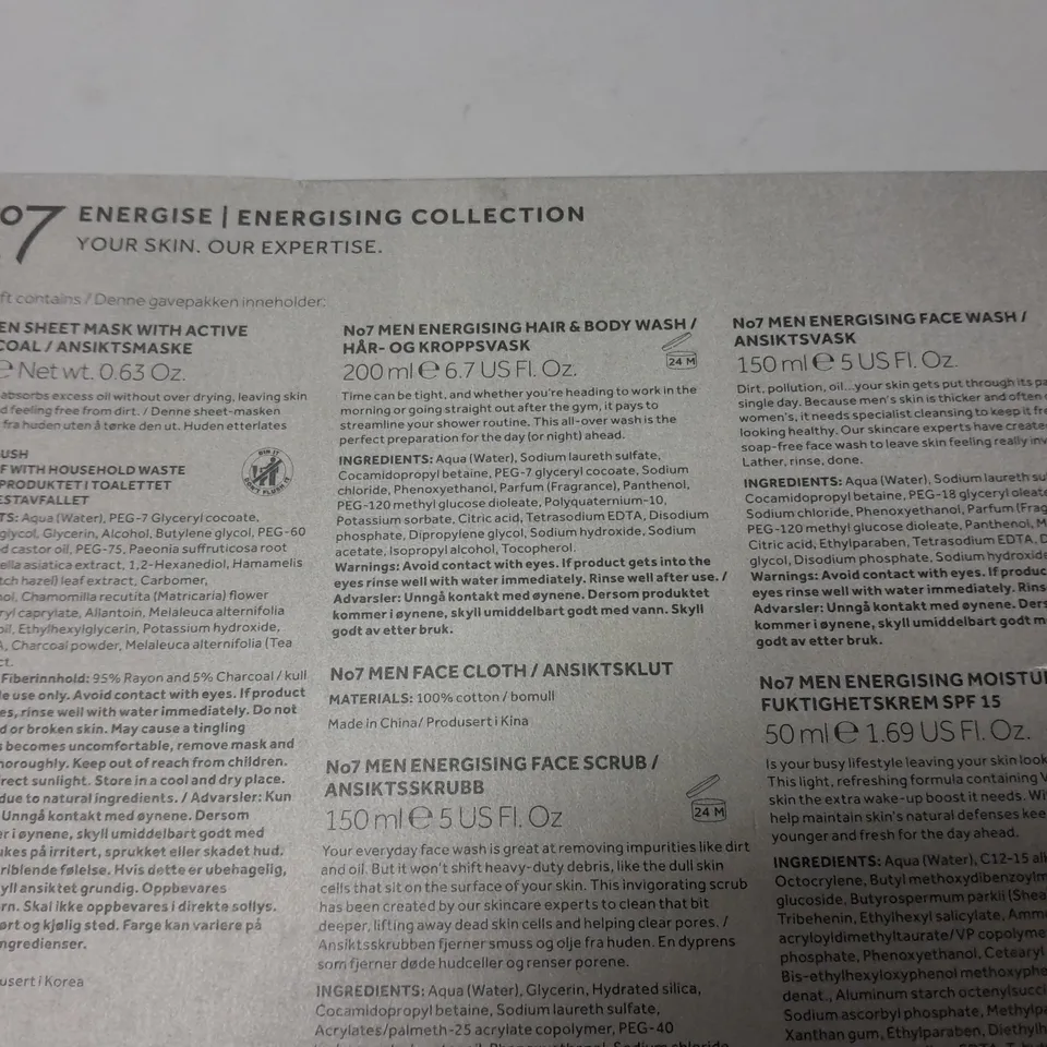 BOXED NO7 MEN ENERGISING COLLECTION