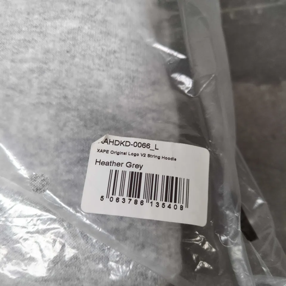 XPLOSIVE APE HEATHER GREY HOODIE – ORIGINAL LOGO V2 STRING HOODIE LARGE