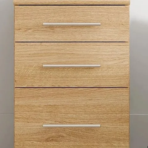 PRAGUE GRADUATED BEDSIDE CABINET NEW OAK ONE SIZE - COLLECTION ONLY