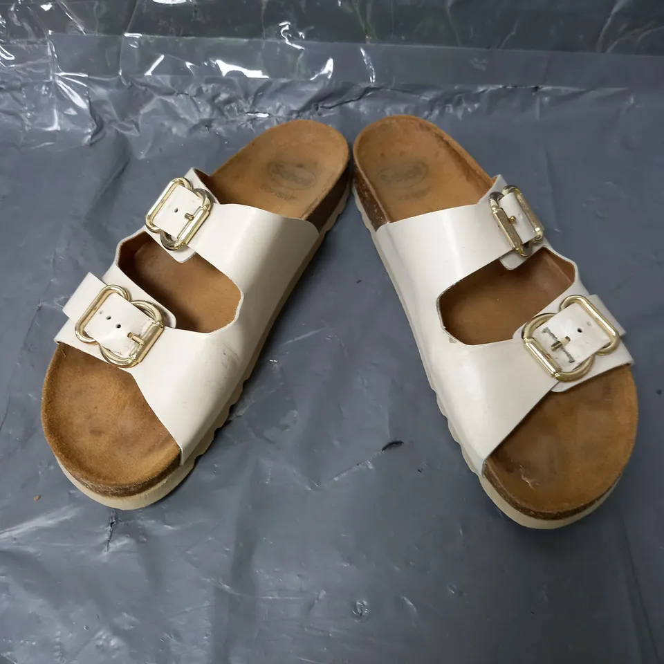 SCHOLL ISABELLE SUEDE SANDALS BEIGE SIZE EU 40