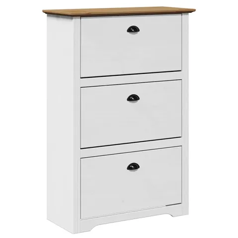 BOXED VIDAXL SHOE RACK BODO - WHITE/BROWN (1 BOX)