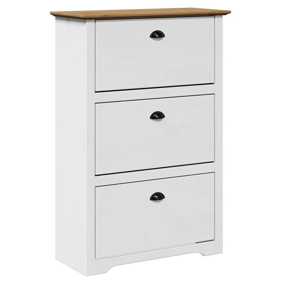 BOXED VIDAXL SHOE RACK BODO - WHITE/BROWN (1 BOX)