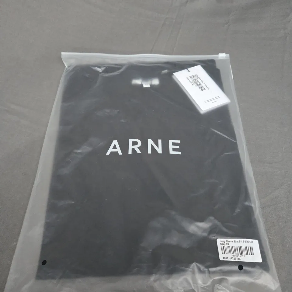 BAGGED ARNE LONG SLEEVE SLIM FIT T-SHIRT SIZE XS