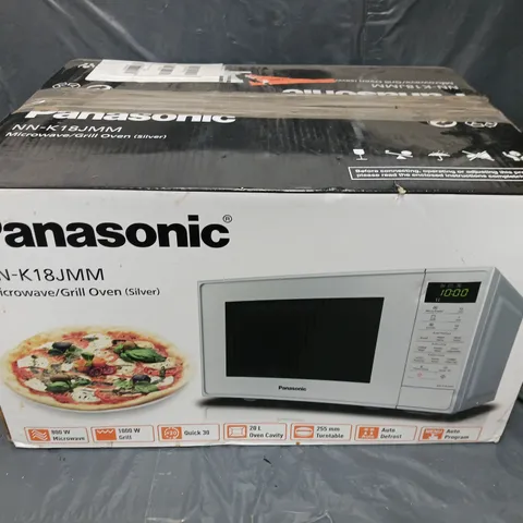 BOXED PANASONIC NN-K18JMM MICROWAVE / GRILL OVEN - SILVER 