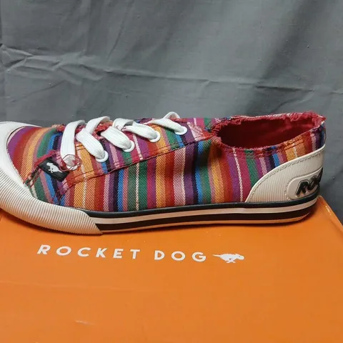 ROCKET DOG RAINBOW STRIPE COTTON SNEAKERS – UK 8 (EU 41) WOMEN