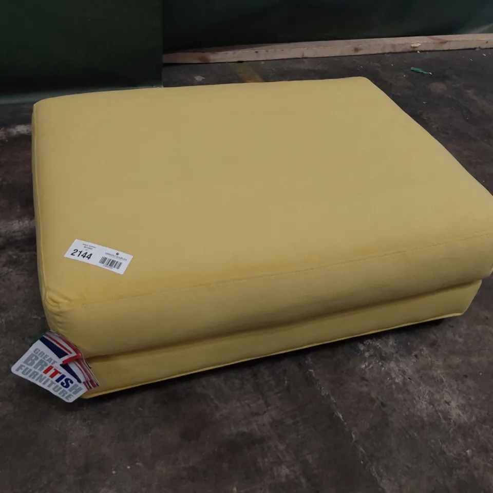QUALITY BRITISH DESIGNER LOUNGE Co. RECTANGULAR FOOTSTOOL GOLD PLUSH FABRIC 