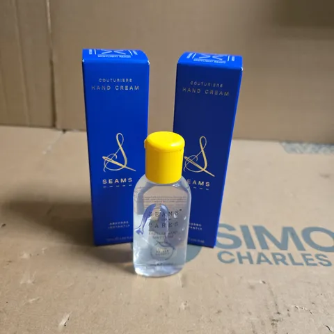 SEAMS COUTURIERS HAND CREAM – SET OF 2 BOXED HAND CREAMS AND A HAND SANITISER