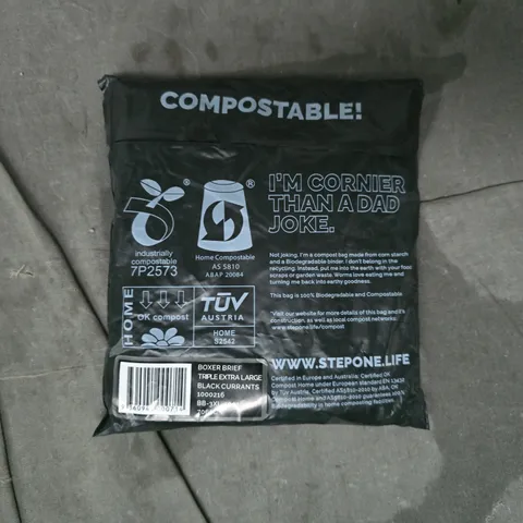 STEP ONE BOXER BRIEFS IN BLACK SIZE 3XL