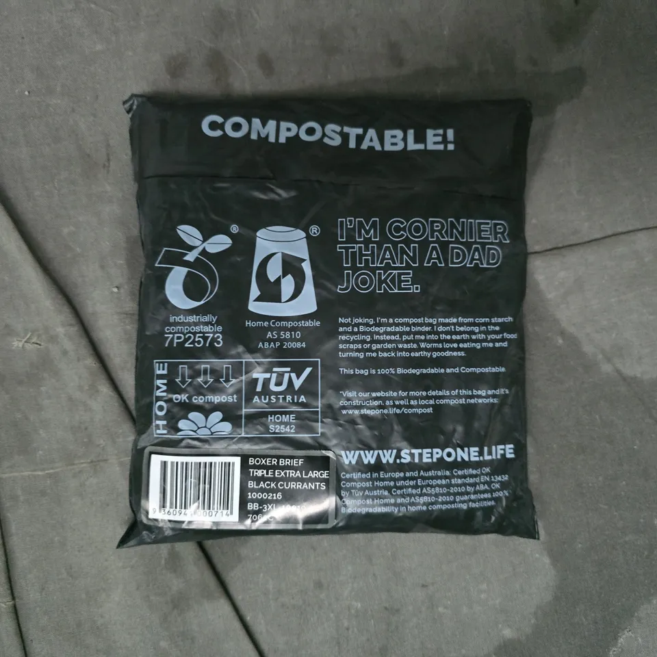 STEP ONE BOXER BRIEFS IN BLACK SIZE 3XL