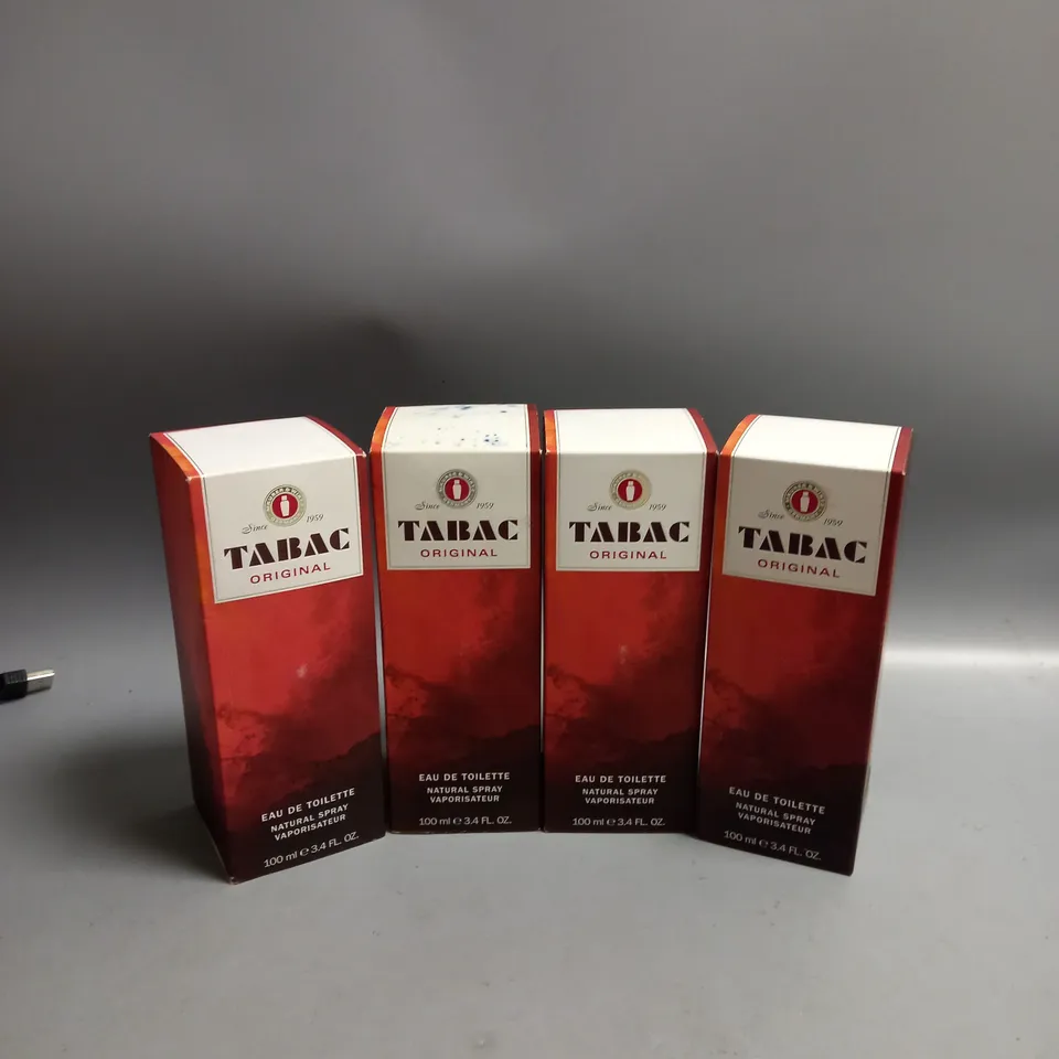 LOT OF 4 TABAC ORIGINAL EAU DE TOILETTE SPRAY 100ML