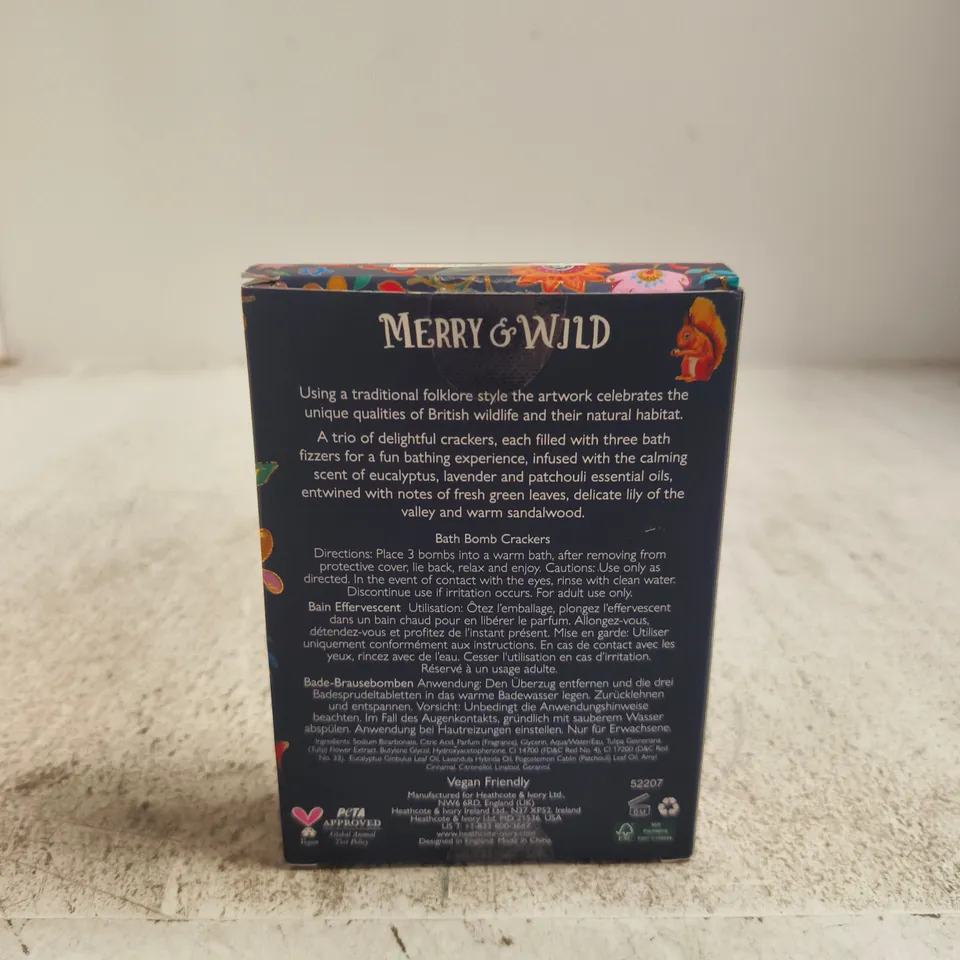 MERRY & WILD BATH BOMB CRACKERS – 3-PACK (VEGAN FRIENDLY)
