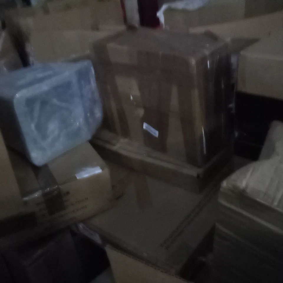 UNPROCESSED PALLET OF ASSORTED HOUSEHOLD GOODS TO INCLUDE OOWOLF CEILING LIGHT, 20" FLOOR FAN, AND HEATED BLANKET