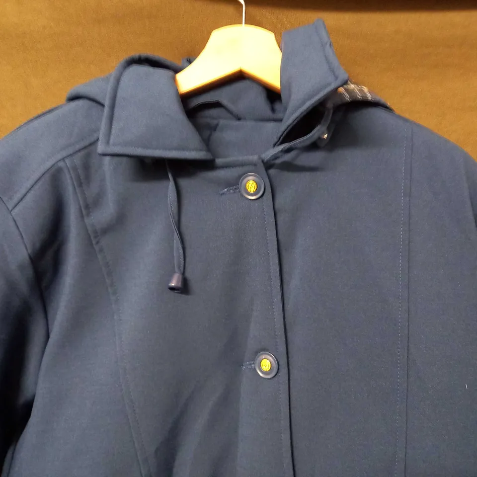 DAMART BUTTONED LONG SLEEVE COAT IN NAVY - UK 12