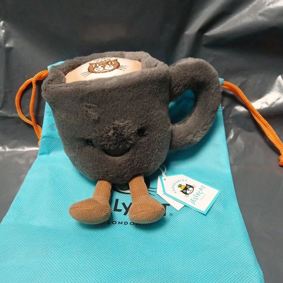 JELLYCAT AMUSEABLES COFFEE CUP PLUSH TOY – GREY