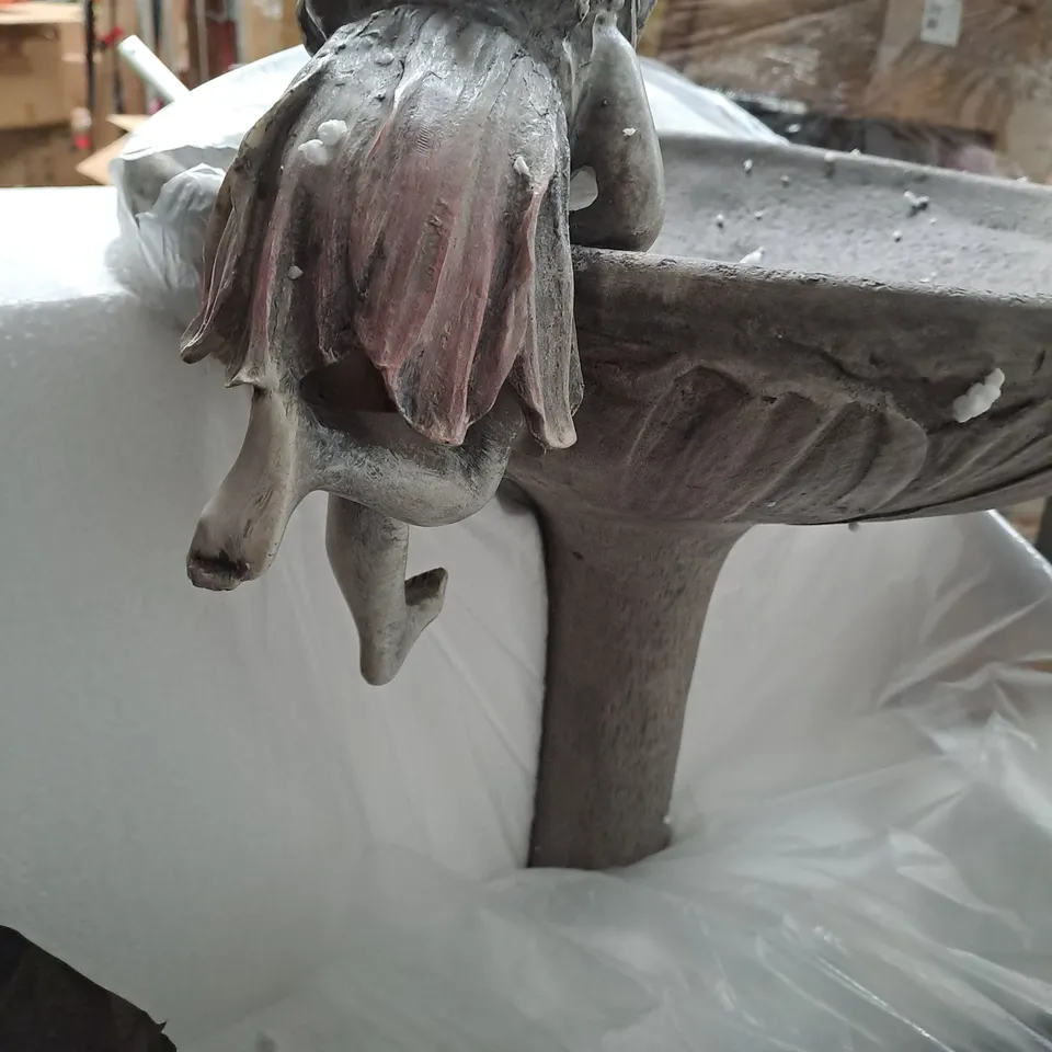 BOXED MY GARDEN STORIES FAIRY BIRD BATH IN GREY - COLLECTION ONLY