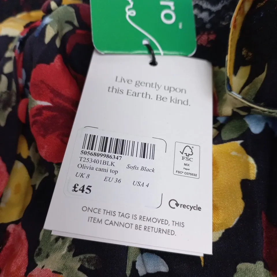 NOBODY'S CHILD OLIVIA CAMI TOP – FLORAL PRINT, UK 8 (EU 36, USA 4)