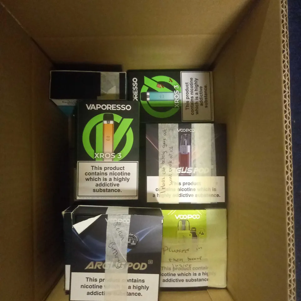 APPROXIMATELY 20 BOXED E-CIGARETTES TO INCLUDE VAPORESSO, VOOPOO 