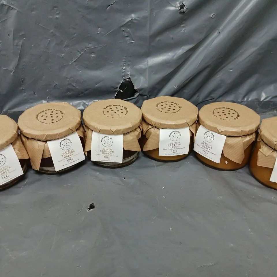 EDINBURGH HONEY CO HONEY SET (3 SCOTTISH BLOSSOM HONEY (400g), (3 SCOTTISH HEATHER HONEY (400g) - COLLECTION ONLY