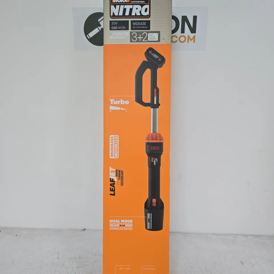 SEALED WORX NITRO 20V CORDLESS BLOWER - WG543E