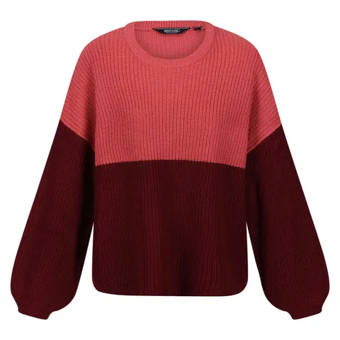 BRAND NEW REGATTA WOMENS KAMARIA KNITTED JUMPER SWEATSHIRT IN MINERAL RED/CABERNET SIZE UK 12