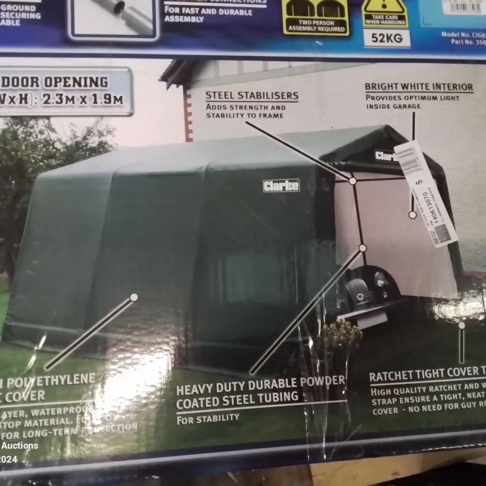 BOXED CLARKE HEAVY DUTY INSTANT GARAGE 