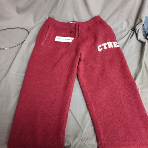 THE COUTURE CLUB RED FLEECE JOGGERS – UK M